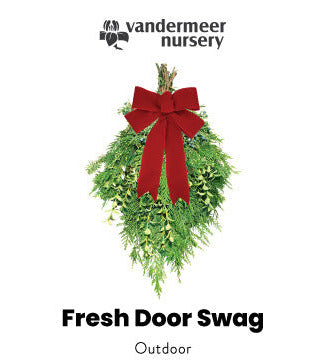 Outdoor Decor - Fresh Door Swag (with red bow)